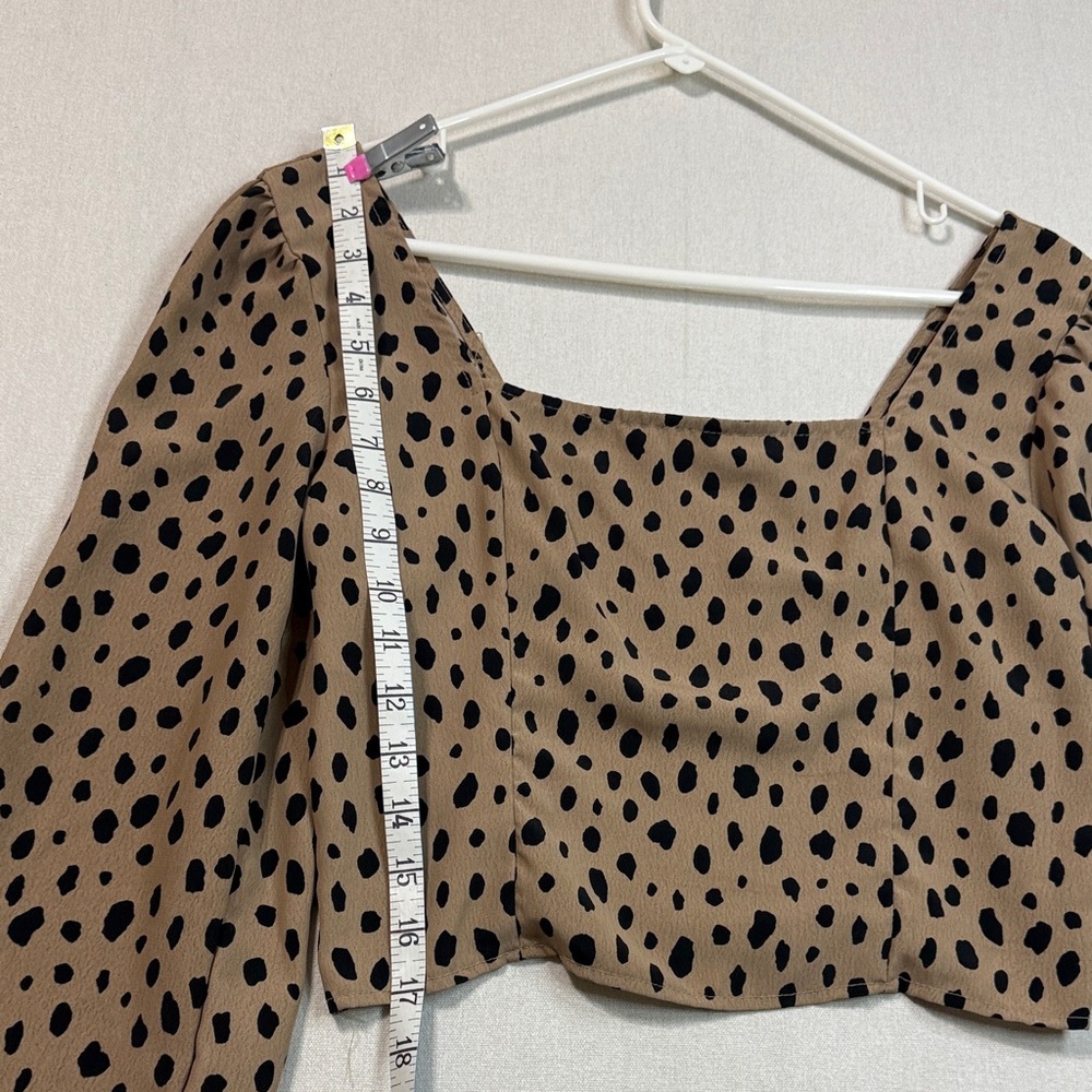 a new day Tan and Black Polka Dot Blouse - Picture 3 of 5